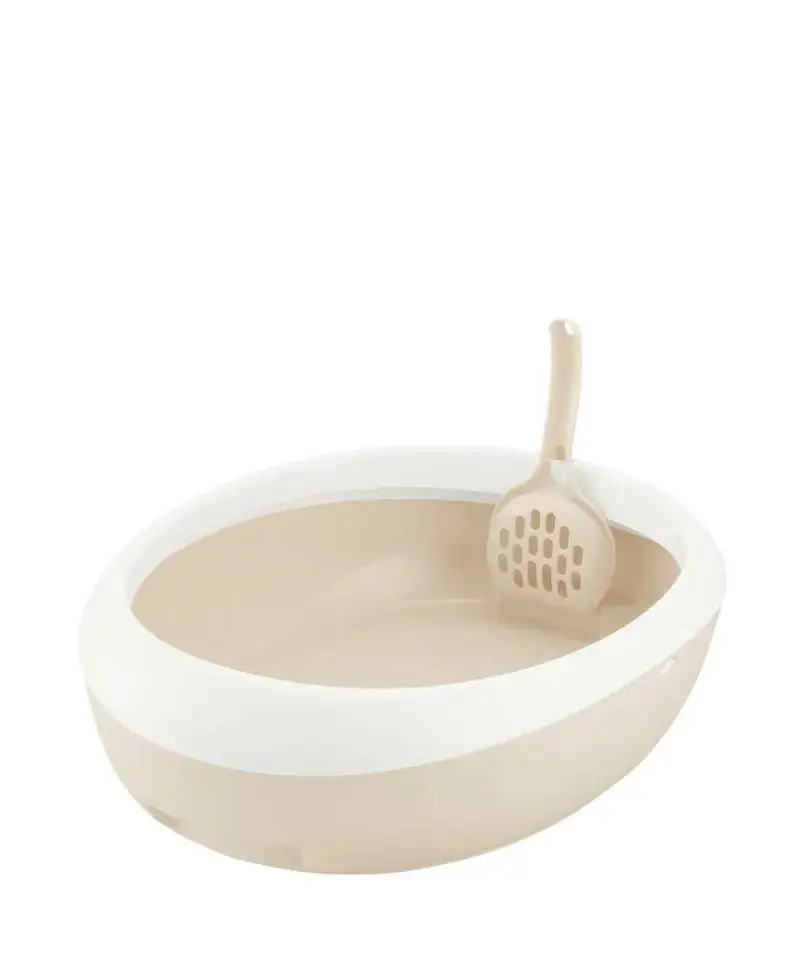 Richell  日本製 蛋型貓砂盤 -白色